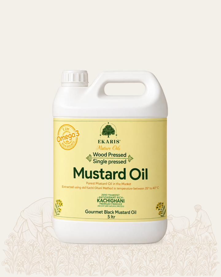 Wood Pressed Black Mustard Oil - 5 Liter