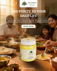 Ekaris VedRatna A2 Cow Ghee - 1 Ltr (500ml x 2)