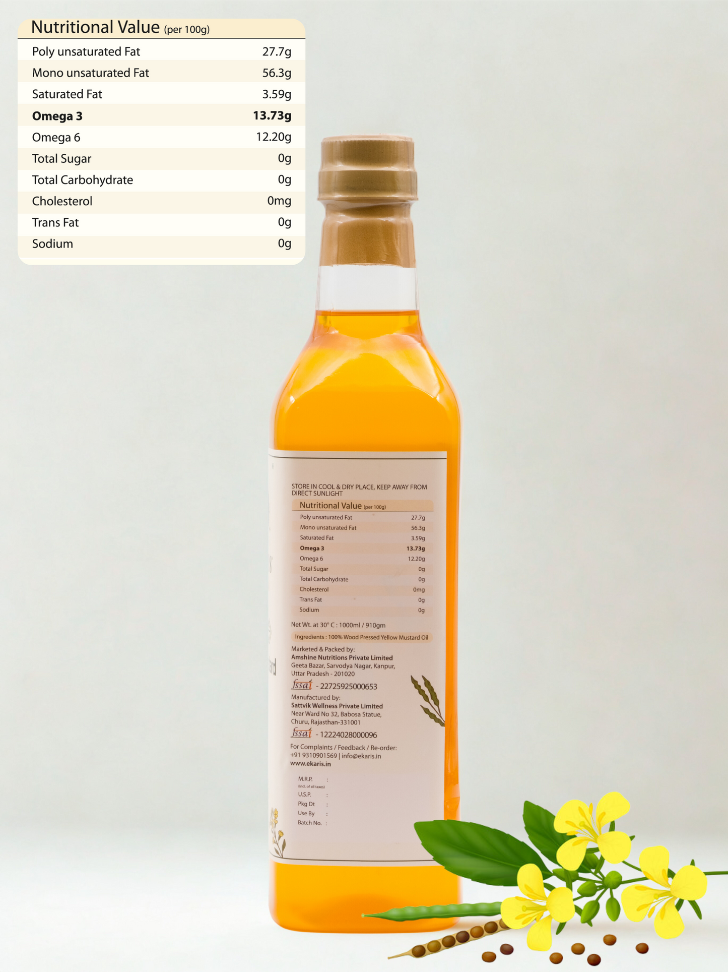 Wood Pressed Yellow Mustard Oil