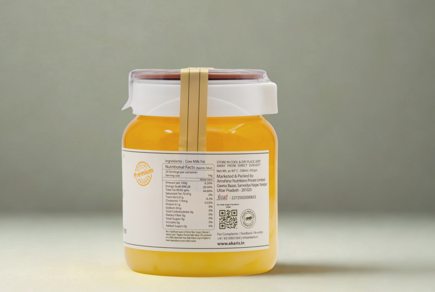 Ekaris Select VedRatna A2 Cow Ghee