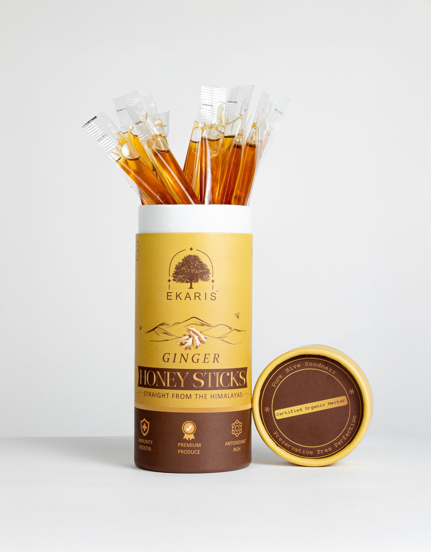Organic Flavored Honey Sticks | Ginger