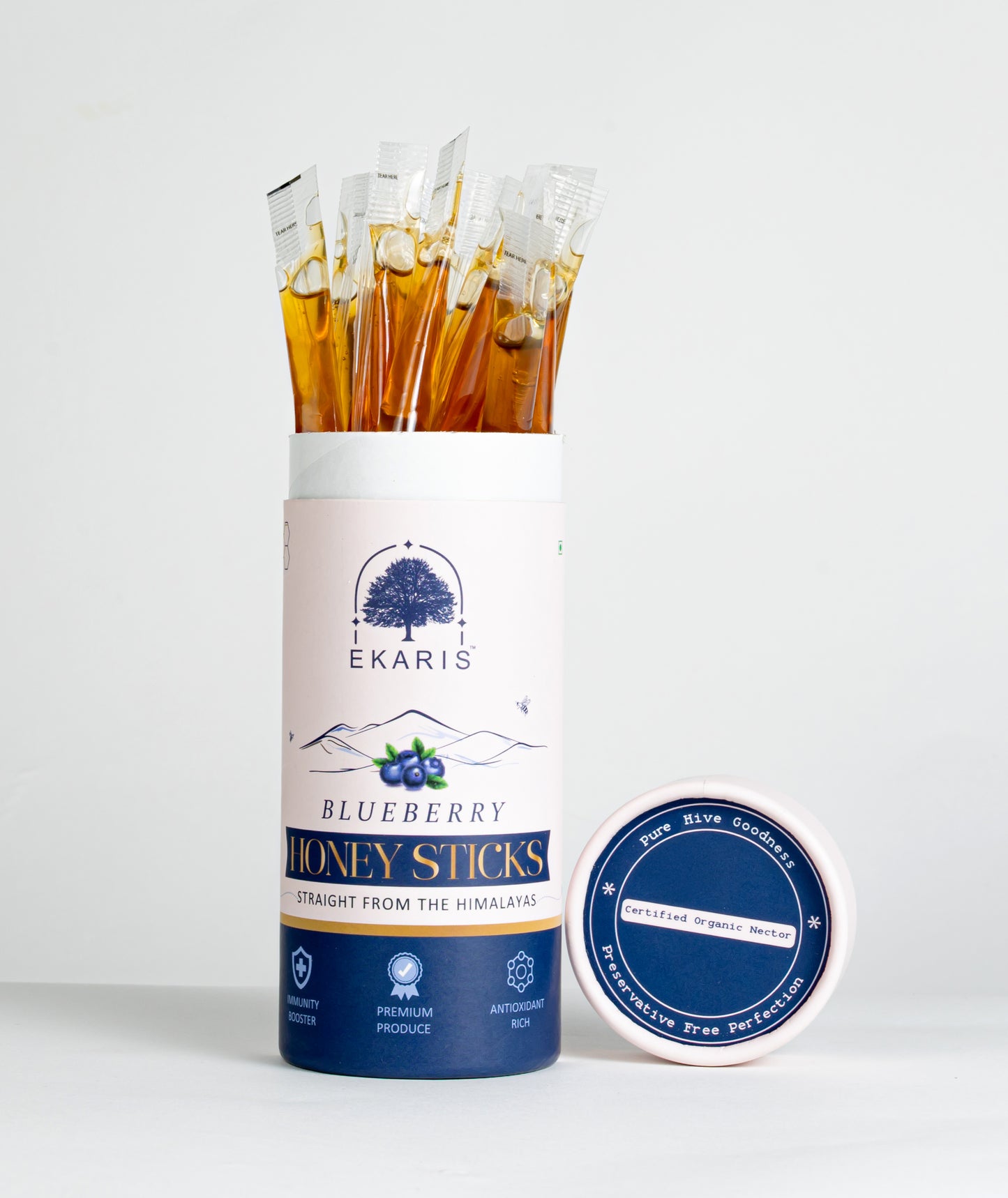 Organic Flavored Honey Sticks | Blueberry