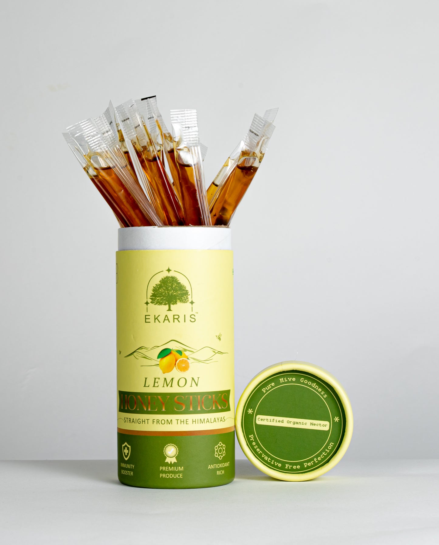 Organic Flavored Honey Sticks | Lemon