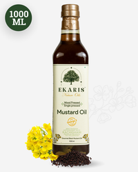 Ekaris Wood Pressed Mustard Oil 1000ml — Best Mustard Oil Brands in India for Cooking