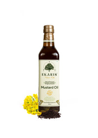 Best Mustard Oil Brand in India - Ekaris Wood Pressed Black Mustard Oil 250ml Kachighani Pure Natural