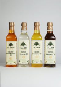 Best Mustard Oil in India - Ekaris Nature Oils Range Wood Pressed Yellow Mustard Coconut Groundnut Mustard Oil