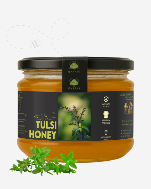 Best Pure Honey in India - Ekaris Tulsi Honey Jar Immunity Booster Antioxidant Rich Premium Produce