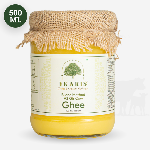 Ekaris A2 Gir Cow Ghee 500ml Jute Cap - Best A2 Cow Ghee India
