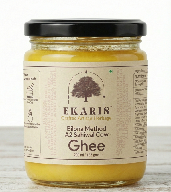 Ekaris A2 Sahiwal Cow Ghee 200ml Bilona Method Pure Natural - Best A2 Cow Ghee in India