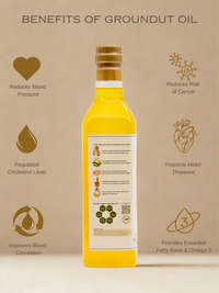 Ekaris Wood Pressed Groundnut Oil health benefits including reduces blood pressure regulates cholesterol prevents heart disease and provides Omega 3 fatty acids