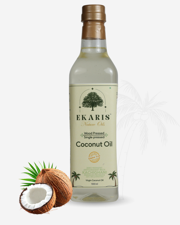 Ekaris Wood Pressed Coconut Oil Virgin Grade - Best Wood Pressed Coconut Oil in India - Pure Natural