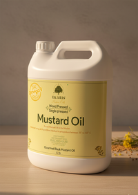 Ekaris Wood Pressed Black Mustard Oil 5 Litre Can - Pure Kachighani Oil India