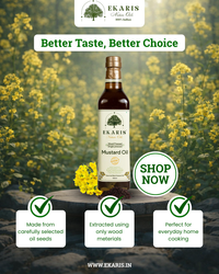 Ekaris Wood Pressed Black Mustard Oil 5000ml Better Taste - Best Mustard Oil for Cooking