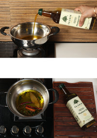 Ekaris Wood Pressed Black Mustard Oil Pouring Tadka Cooking Pure Kachighani - Best Mustard Oil Brand in India