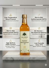 Ekaris Wood Pressed Yellow Mustard Oil Benefits — Best Mustard Oil Brands in India for Cooking