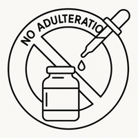 No Adulteration purity badge icon representing pure and chemical-free ghee quality assurance