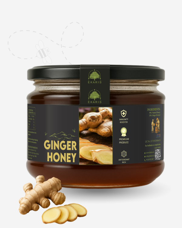 Organic Honey Jar Ginger Flavored - Best Honey in India by Ekaris